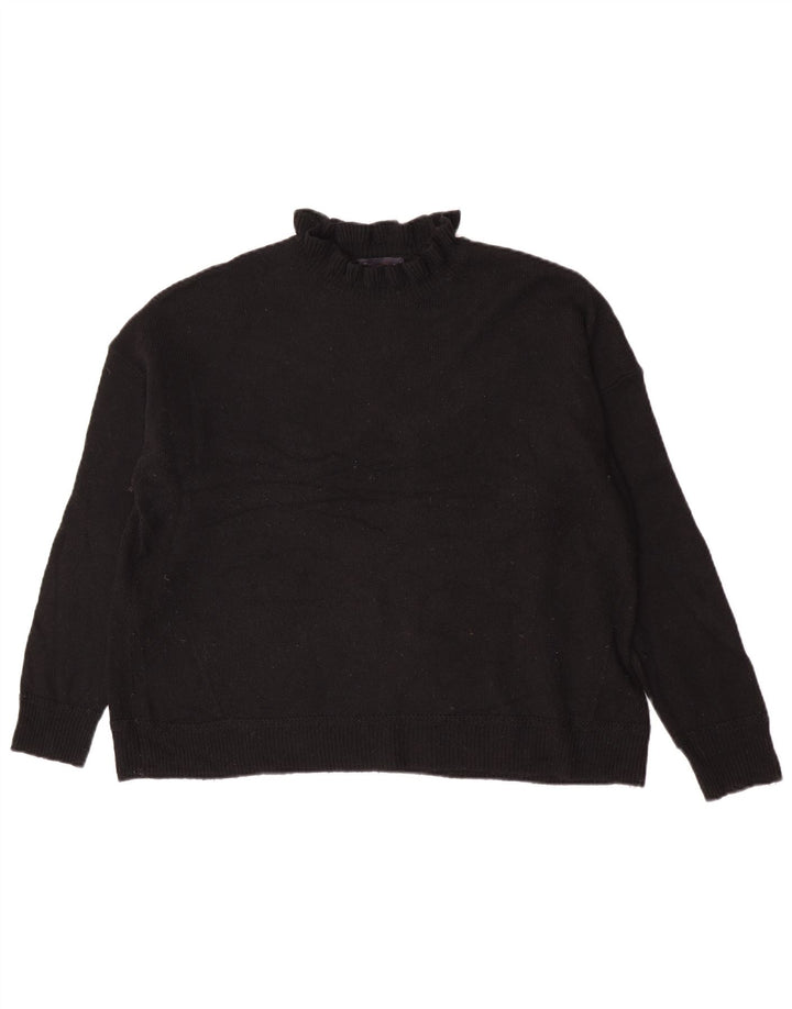 Suéter feminino Marks & Spencer com gola tartaruga Reino Unido 16 grande preto