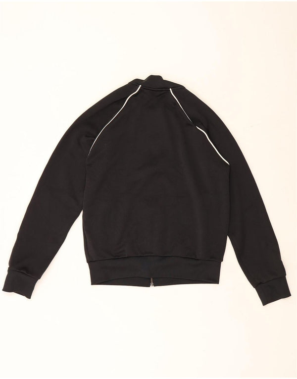 Adidas Womens Tracksuit Top Jacket UK 14 Médio Preto Poliéster
