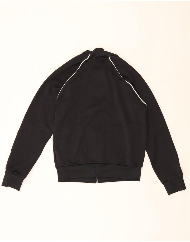 Adidas Womens Tracksuit Top Jacket UK 14 Médio Preto Poliéster