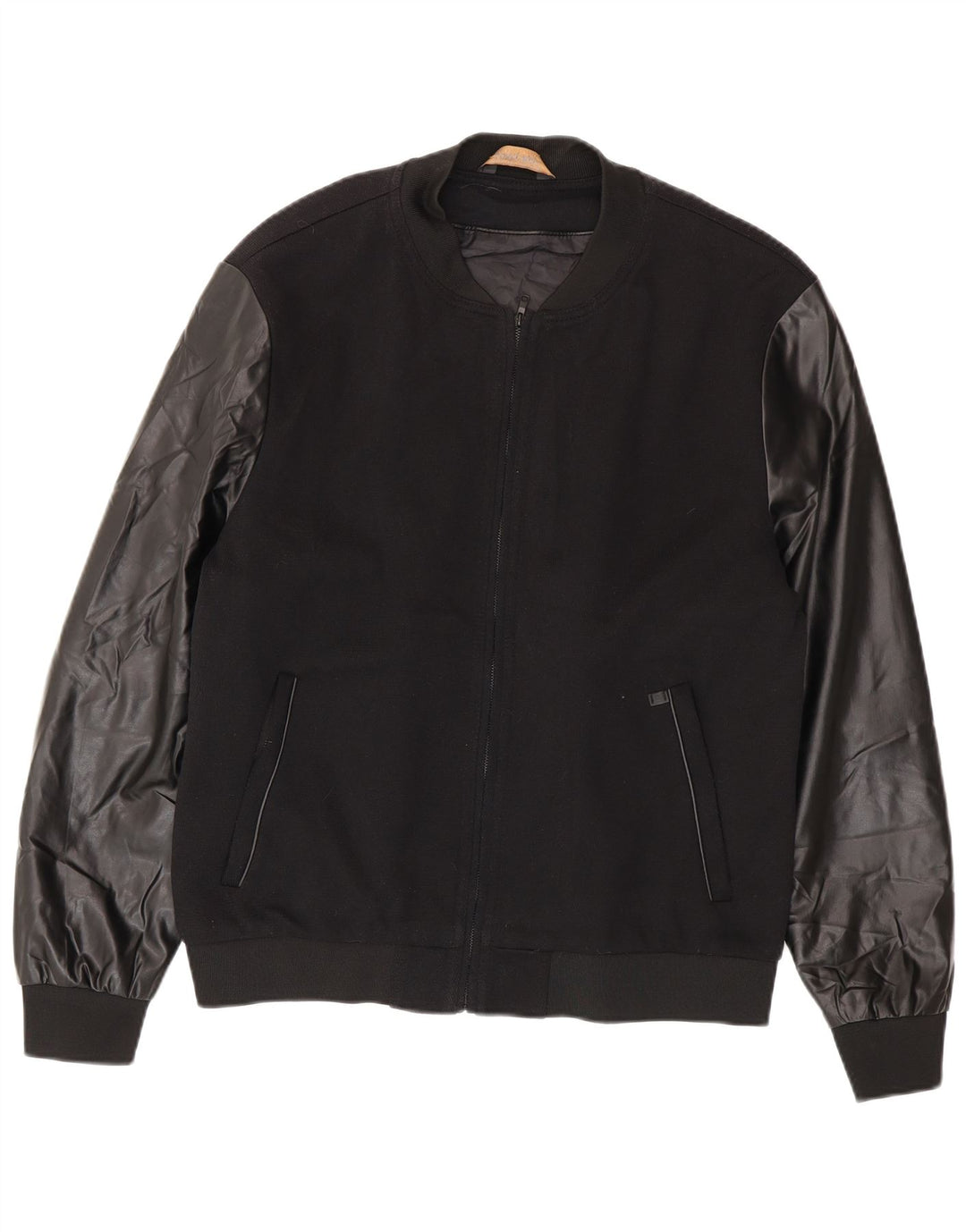Jaqueta bomber masculina Zara UK 42 XL poliéster preto