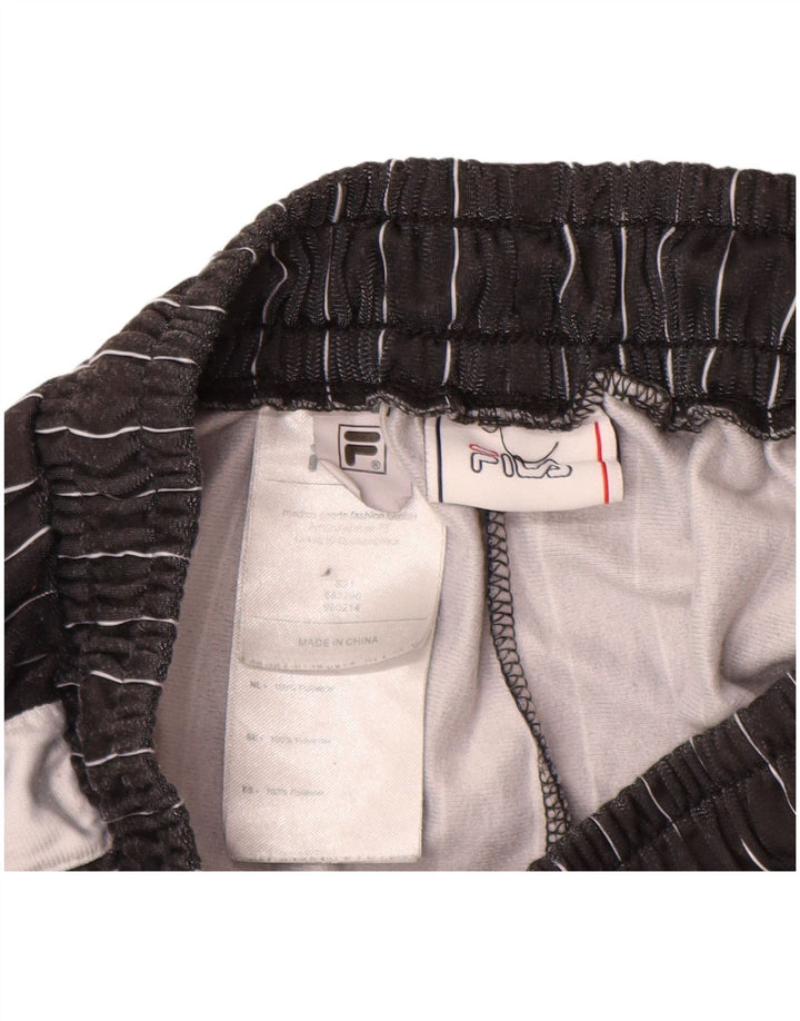 Calça de treino feminina Fila UK 10/12 poliéster listrado preto médio
