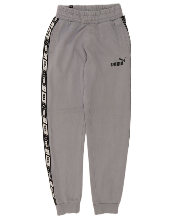 Calça de treino masculina Puma Graphic Joggers XS cinza colorblock algodão