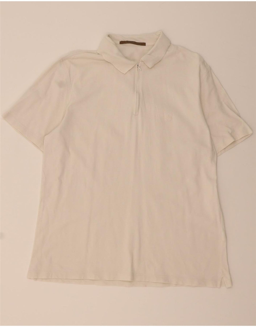 VALENTINO JEANS Mens Polo Shirt XL Off White Cotton Vintage Valentino Jeans and Second-Hand Valentino Jeans from Messina Hembry 