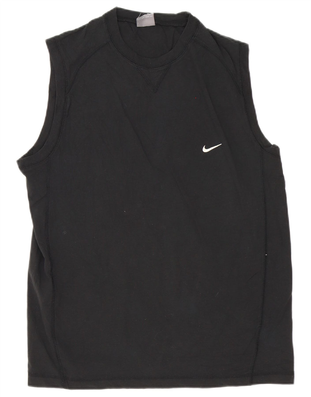 Nike Mens Camiseta Top Médio Algodão Preto