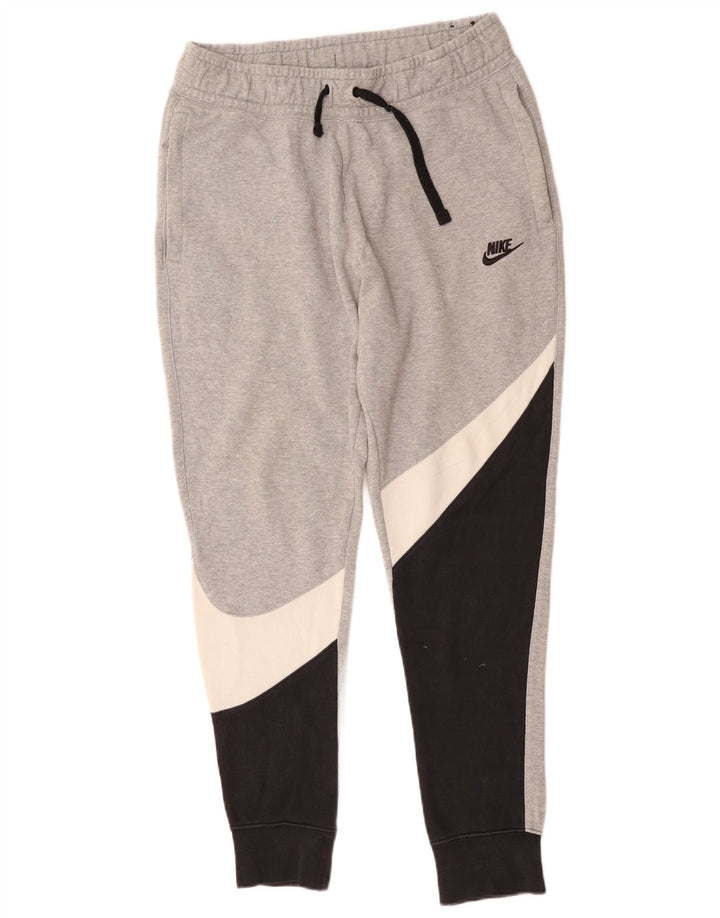 Calça de treino masculina Nike Joggers cinza médio algodão colorblock