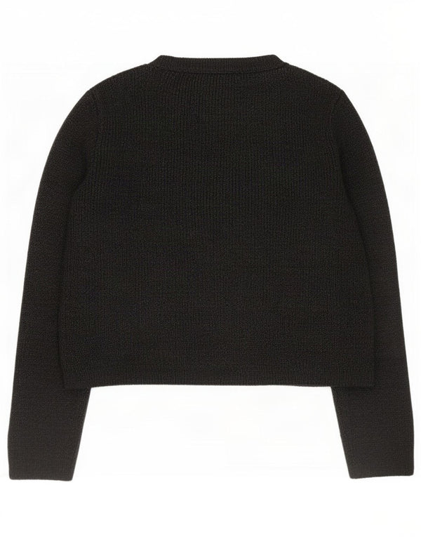Suéter feminino Zara Crop Cardigan UK 10 pequeno cinza acrílico