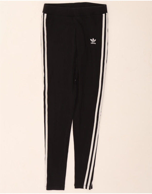 Leggings Adidas Femininas UK 10 Pequenas Algodão Preto