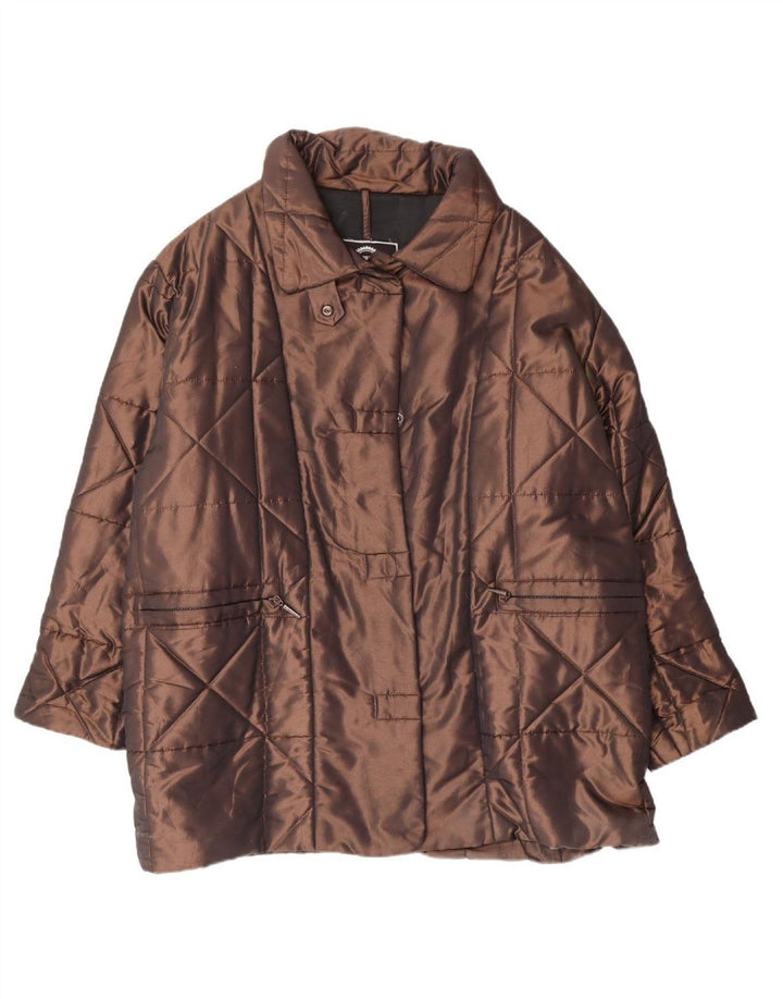 Casaco acolchoado feminino VINTAGE UK 18 XL marrom