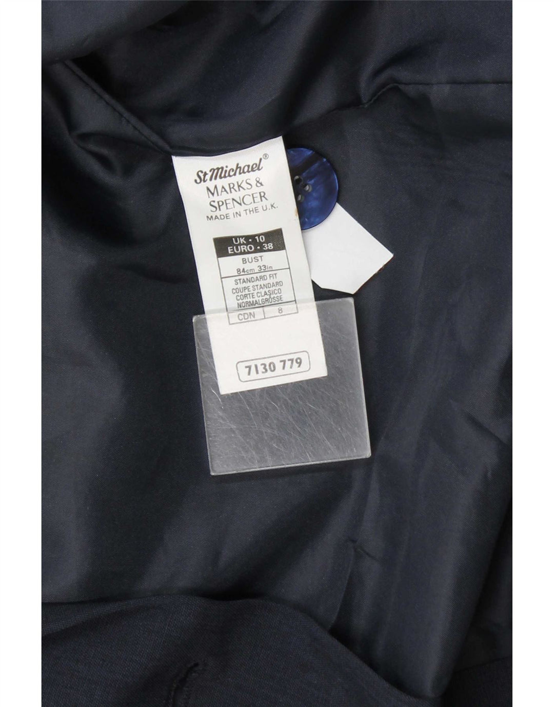 Jaqueta Marks & Spencer feminina St. Michael Blazer Reino Unido 10 pequena azul marinho
