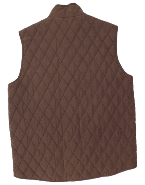 Conte of Florence Mens Quilted Gilet UK 40 Large Brown Polyester