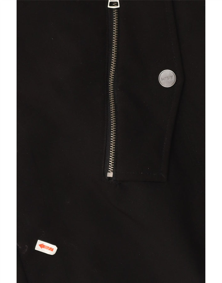 Jaqueta parka feminina com capuz Dkny UK 18 XL preto poliéster