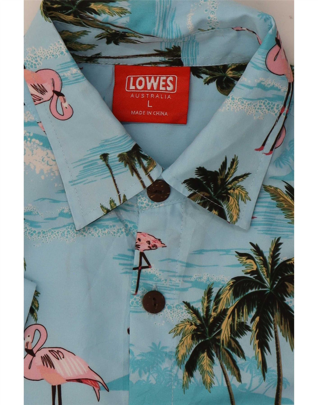 Camisa masculina havaiana de manga curta Lowes grande azul