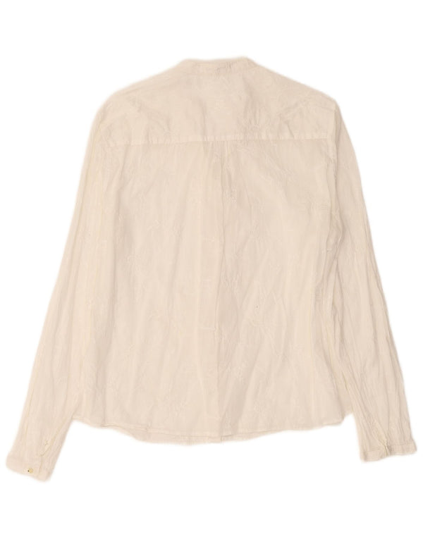 Camisa feminina Massimo Dutti EU 44 XL branco floral