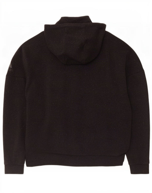 Adidas masculino zip moletom com capuz cinza médio manchado
