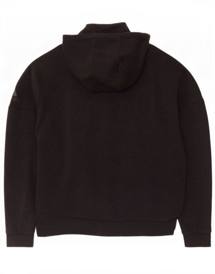 Adidas masculino zip moletom com capuz cinza médio manchado