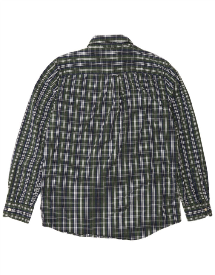 Camisa masculina Chaps Easy Care de algodão xadrez verde médio