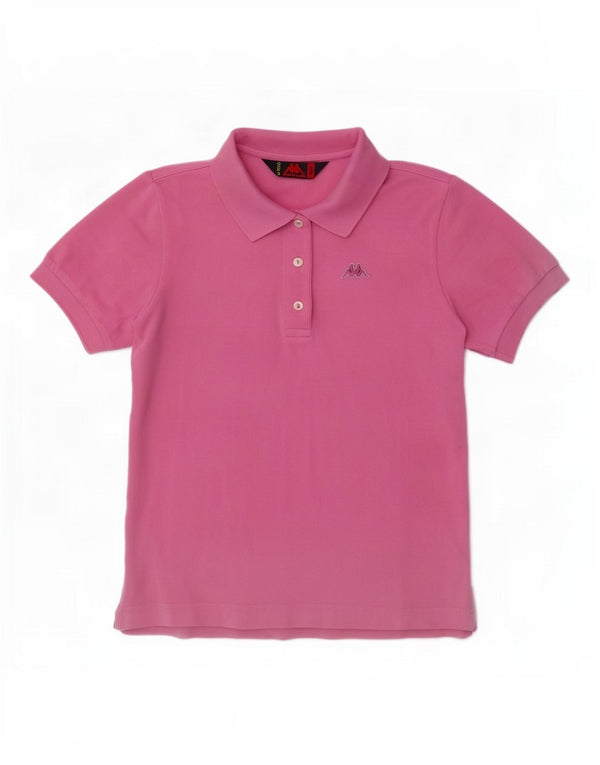 Camisa polo feminina Kappa UK 10 pequena algodão rosa