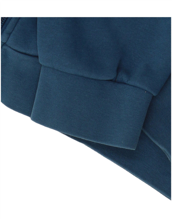 Suéter masculino Adidas com capuz e zíper grande azul colorido bloco de poliéster
