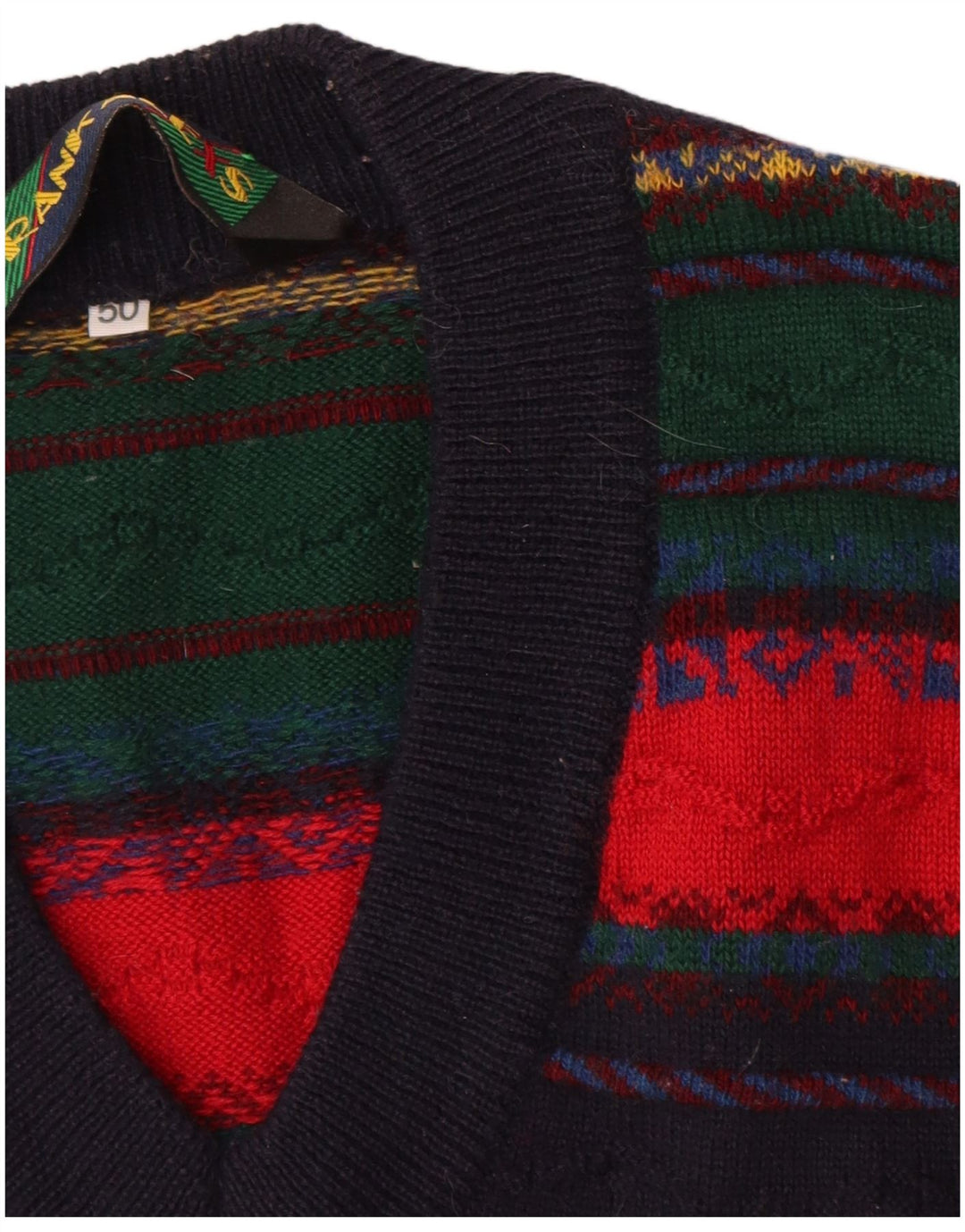 Regata masculina Frank Alexs com colete IT 50 lã listrada multicolorida média