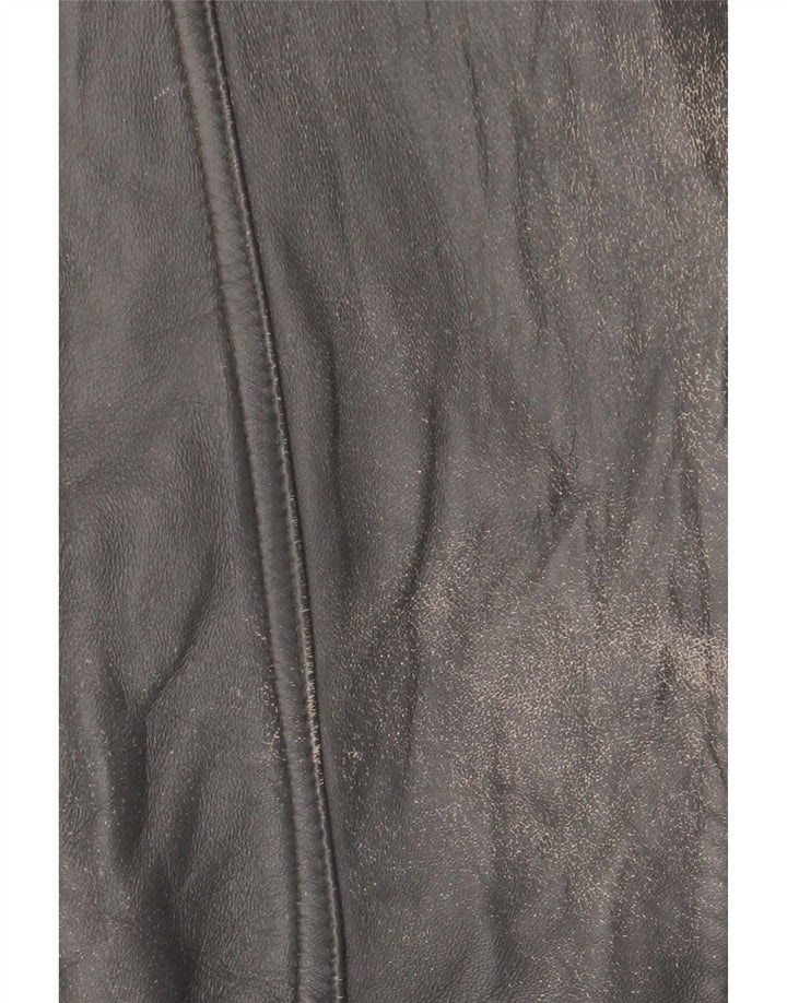 Jaqueta de couro masculina vintage IT 56 3XL preta