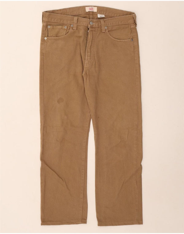 Levi's Masculino 501 Straight Jeans W33 L30 Algodão Bege