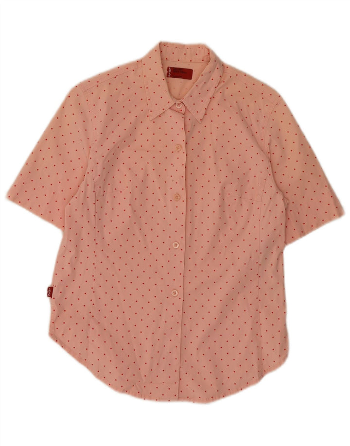 Camisa feminina Levi's com estampa abstrata UK 10 algodão rosa pequeno