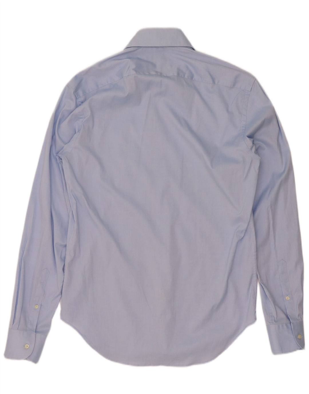 Camisa masculina Boggi Custom Fit tamanho 39 algodão azul médio
