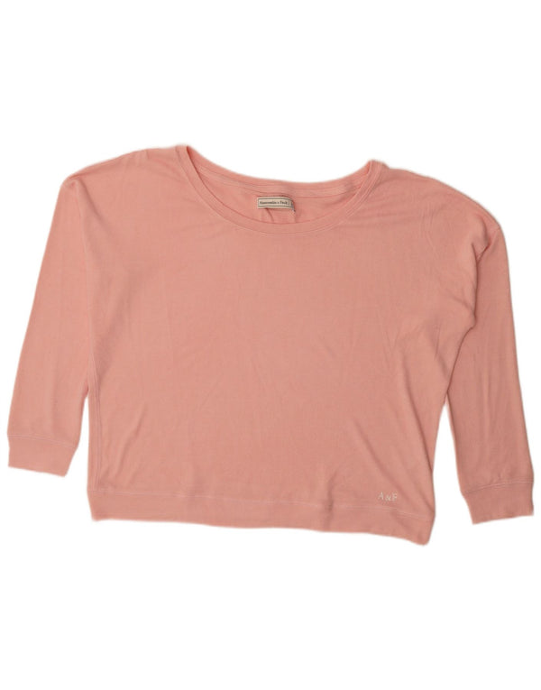 Blusa oversized feminina Abercrombie & Fitch Reino Unido 16 grande viscose rosa