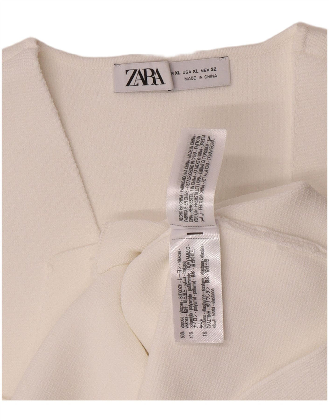 Colete feminino Zara UK 18 XL viscose branca