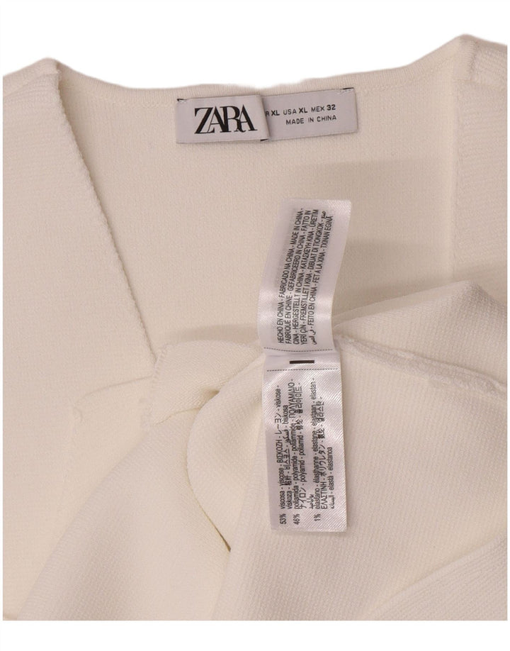 Colete feminino Zara UK 18 XL viscose branca