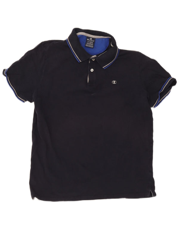Camisa polo masculina Champion XL azul marinho algodão