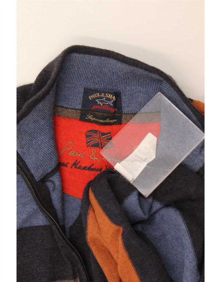 Suéter masculino Paul & Shark Yachting com zíper e gola grande multicolorido