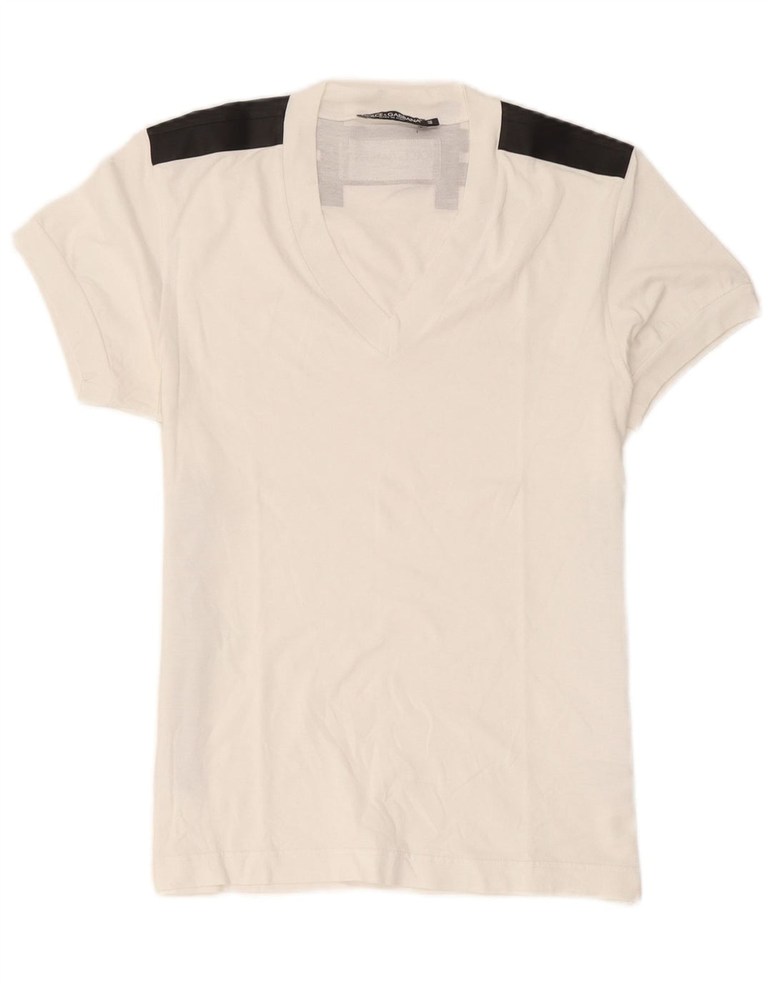 Dolce & Gabbana Camiseta feminina gráfica Top IT 44 Medium White Colourblock