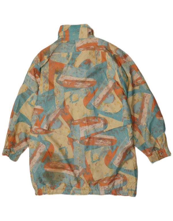 Casaco corta-vento feminino vintage com padrão abstrato EU 46 XL multicolorido