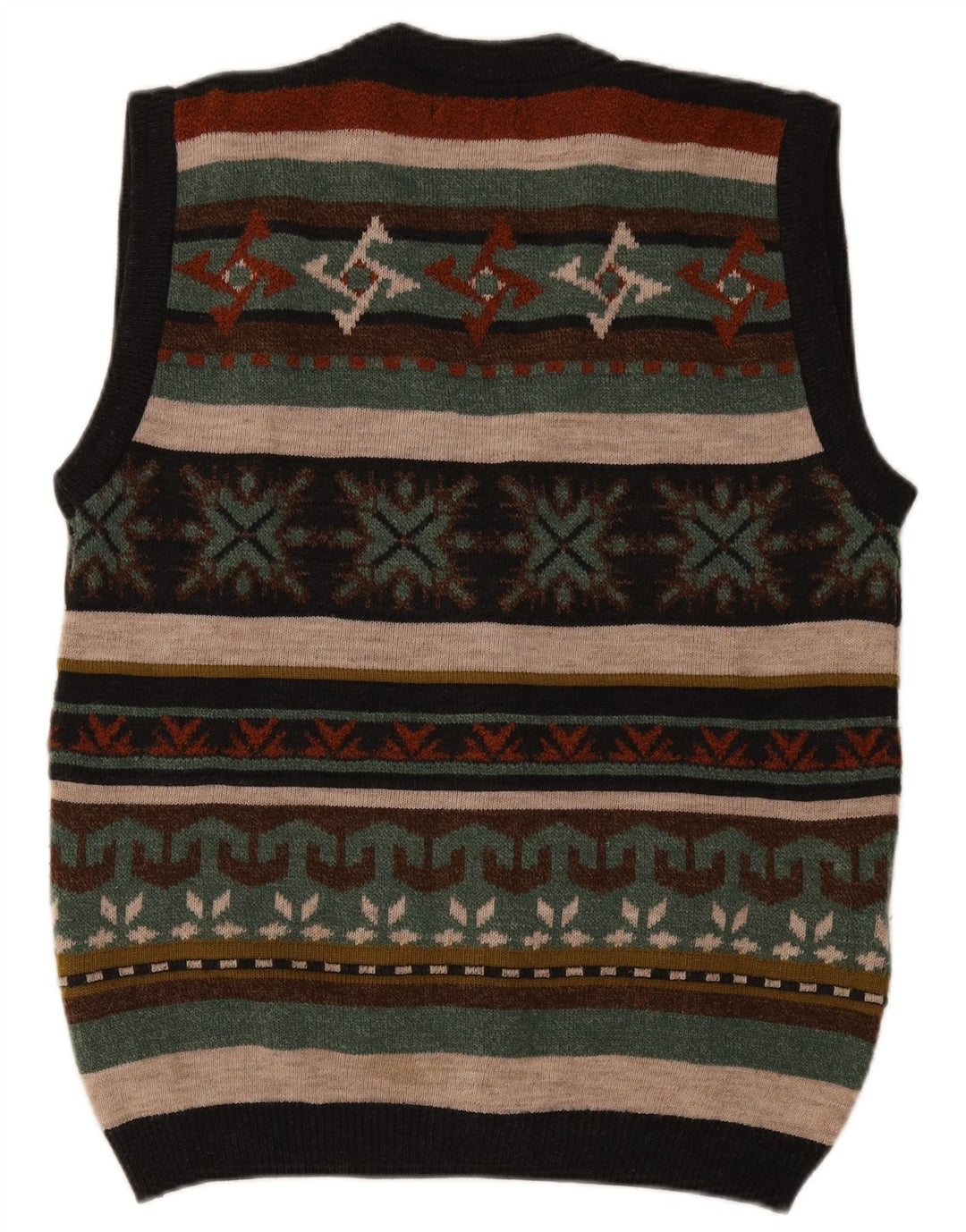Suéter cardigã masculino sem mangas West Port listrado multicolorido médio