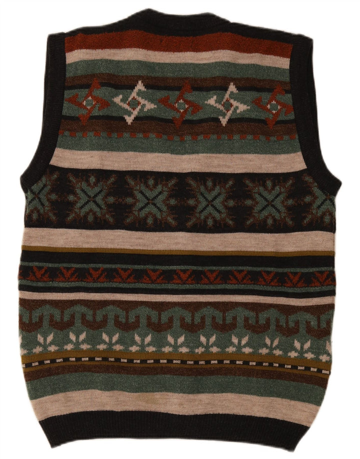 Suéter cardigã masculino sem mangas West Port listrado multicolorido médio