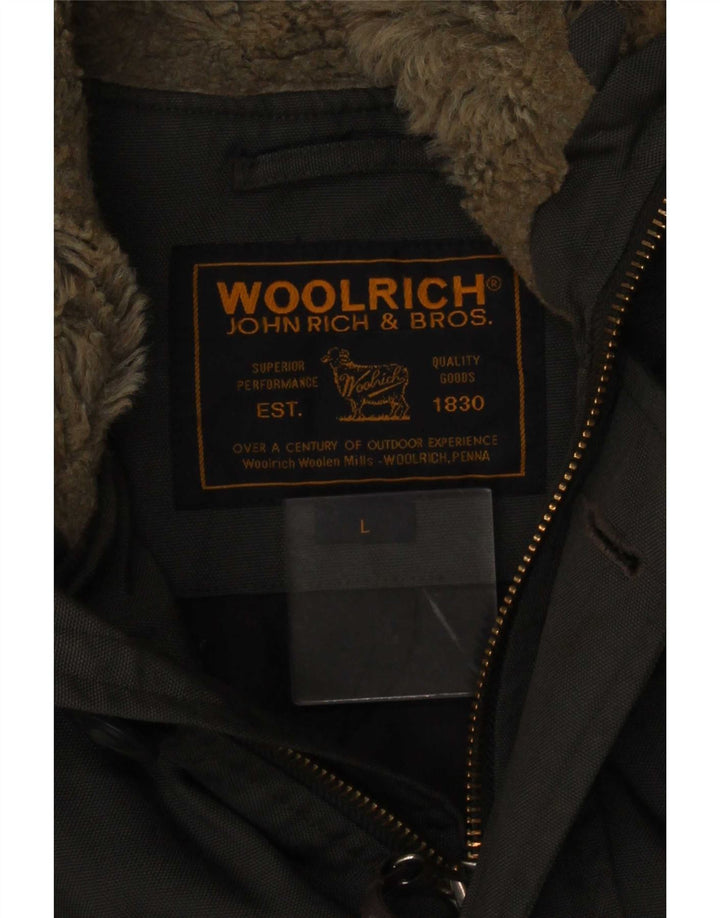 Jaqueta Parka Masculina Woolrich com Capuz Reino Unido 40 Grande Cinza