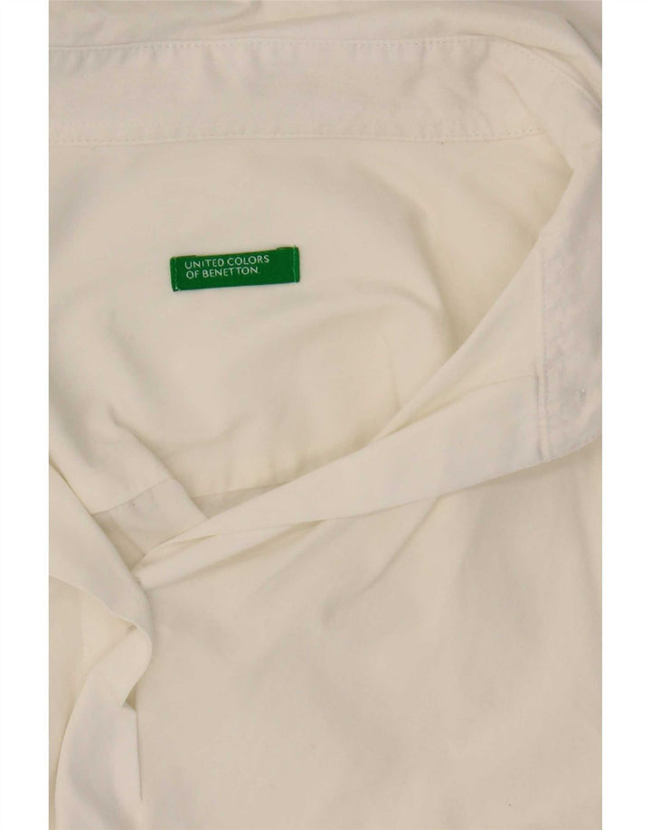 Camisa Benetton Mulher UK 12 Médio Branco