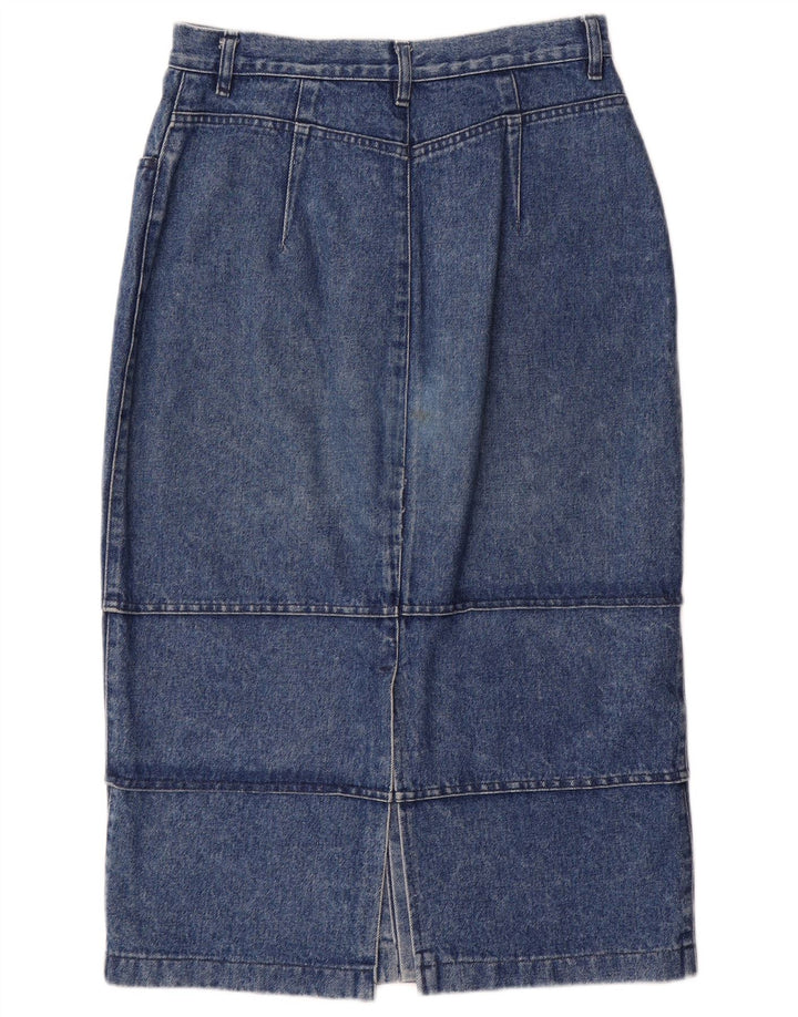 Saia jeans feminina POP 84 IT 46 grande W28 algodão azul