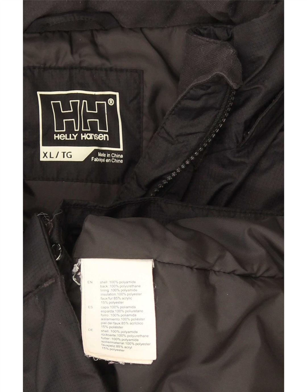 Jaqueta parka feminina com capuz Helly Hansen UK 18 XL preto poliamida
