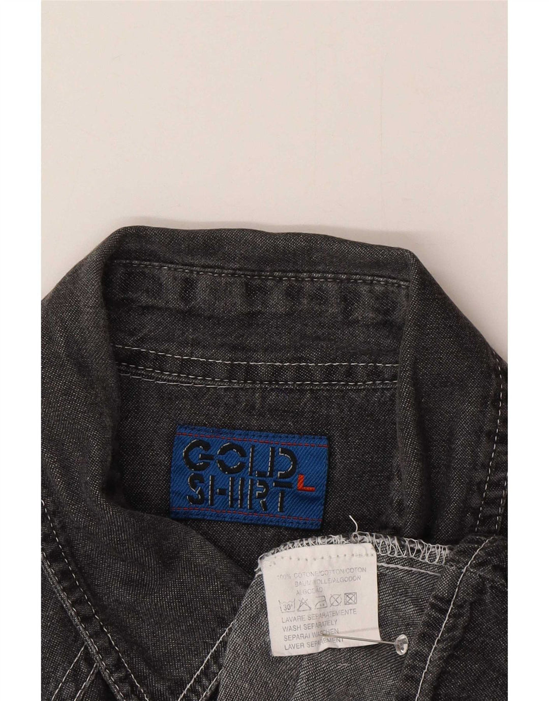 Camisa masculina vintage grande algodão cinza
