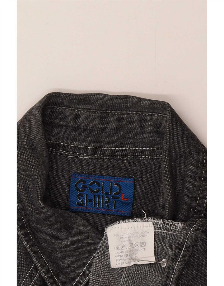 Camisa masculina vintage grande algodão cinza