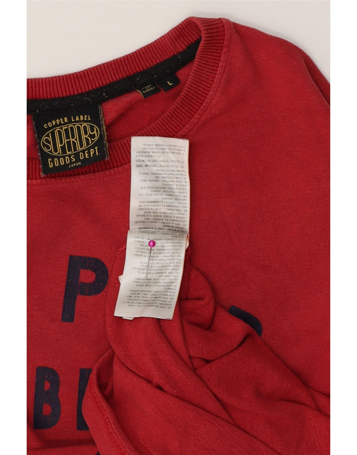 Camiseta masculina gráfica SUPERDRY grande algodão vermelho