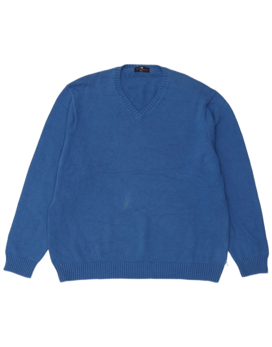 Suéter masculino Marks & Spencer Blue Harbor com decote em V 2XL algodão azul