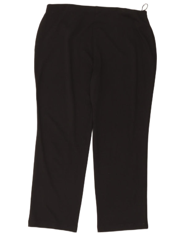 Calça feminina cortada reta Marks & Spencer UK 18 XL W38 L26 preta