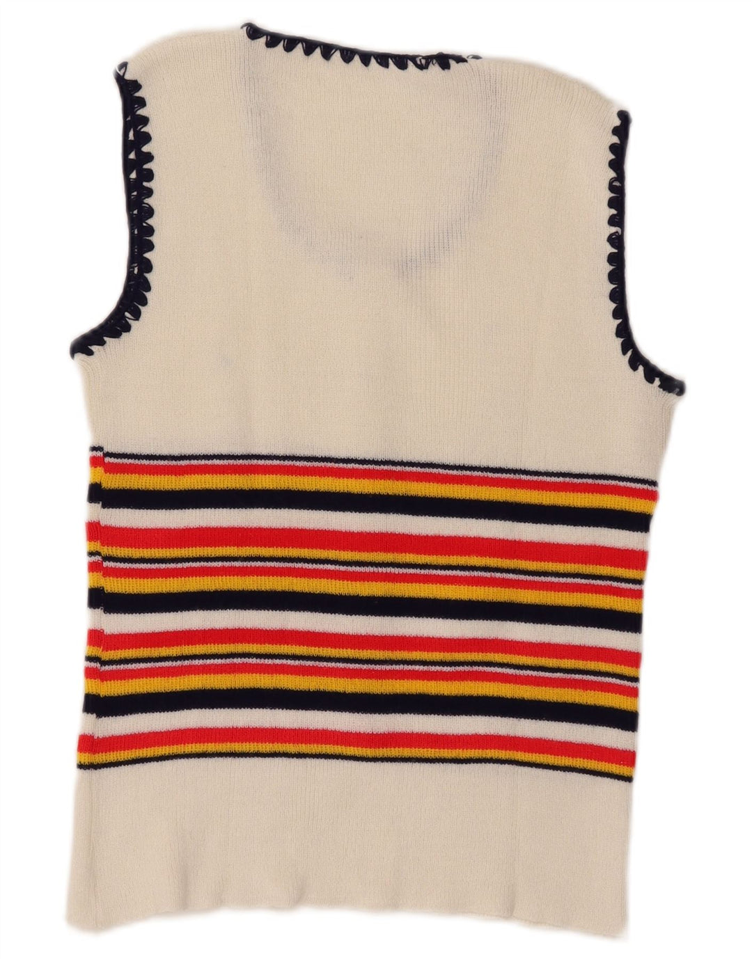 Colete feminino vintage regata Reino Unido 8 listrado branco pequeno