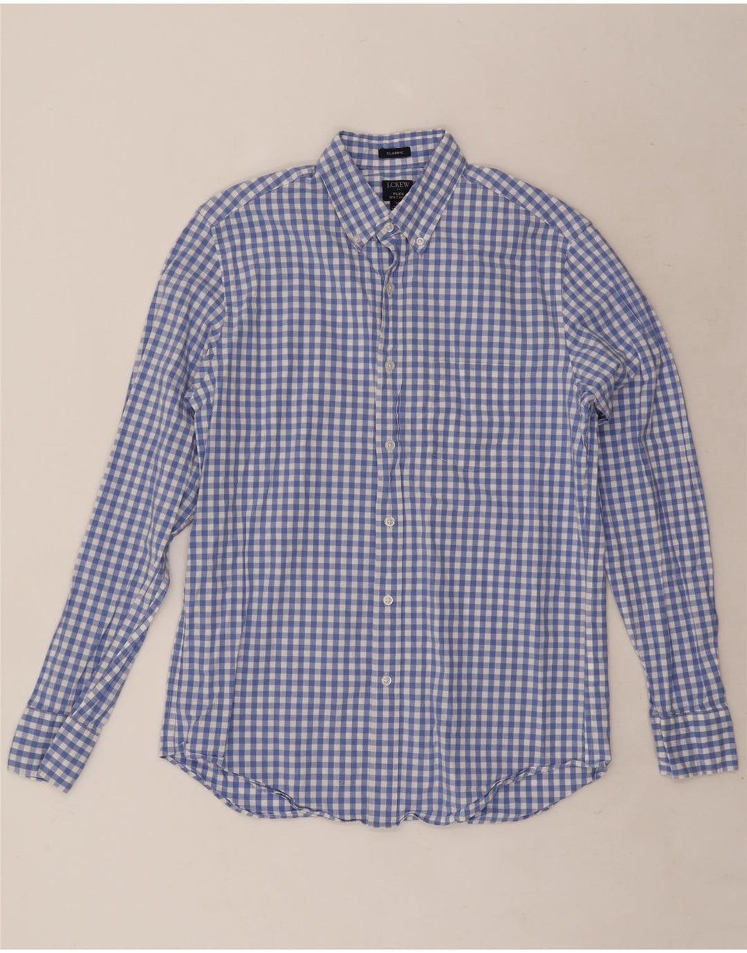 J. Crew Camisa masculina clássica de ajuste azul médio algodão guingão