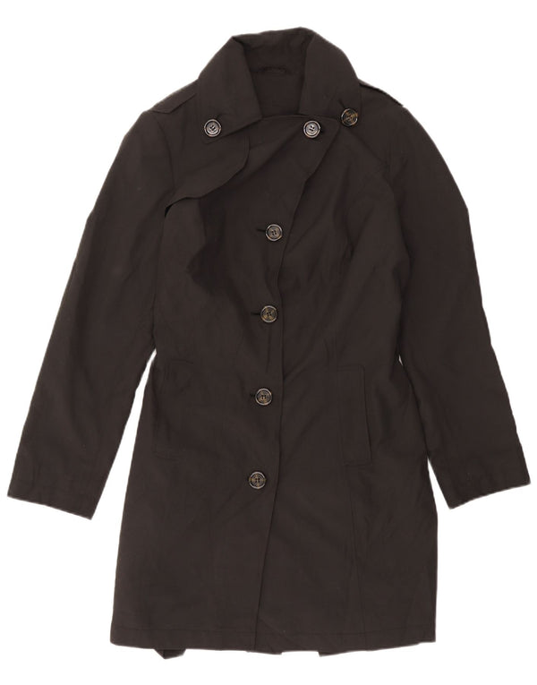 Casaco impermeável feminino Marks & Spencer Reino Unido 14 grande poliéster preto
