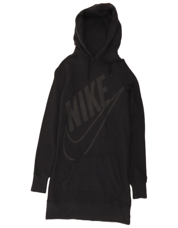 Vestido feminino Nike com capuz gráfico UK 10 pequeno algodão preto
