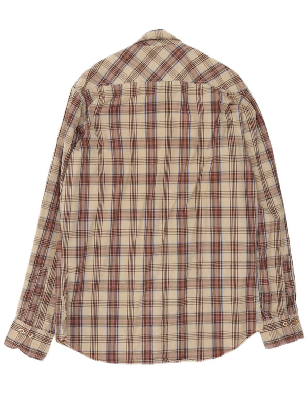 Camisa masculina Marlboro Classics grande marrom xadrez algodão